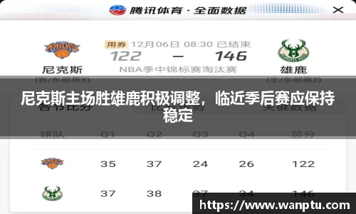 尼克斯主场胜雄鹿积极调整，临近季后赛应保持稳定
