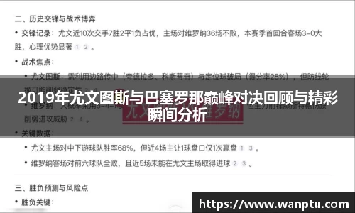 2019年尤文图斯与巴塞罗那巅峰对决回顾与精彩瞬间分析
