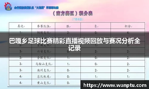 巴嘎乡足球比赛精彩直播视频回放与赛况分析全记录